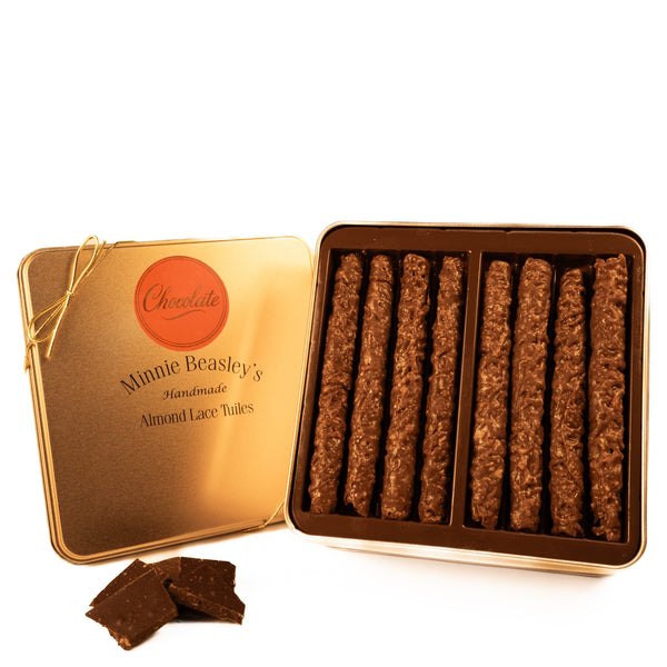 Chocolate Almond Lace Tuiles Gift Tin - Minnie Beasley's – Minnie