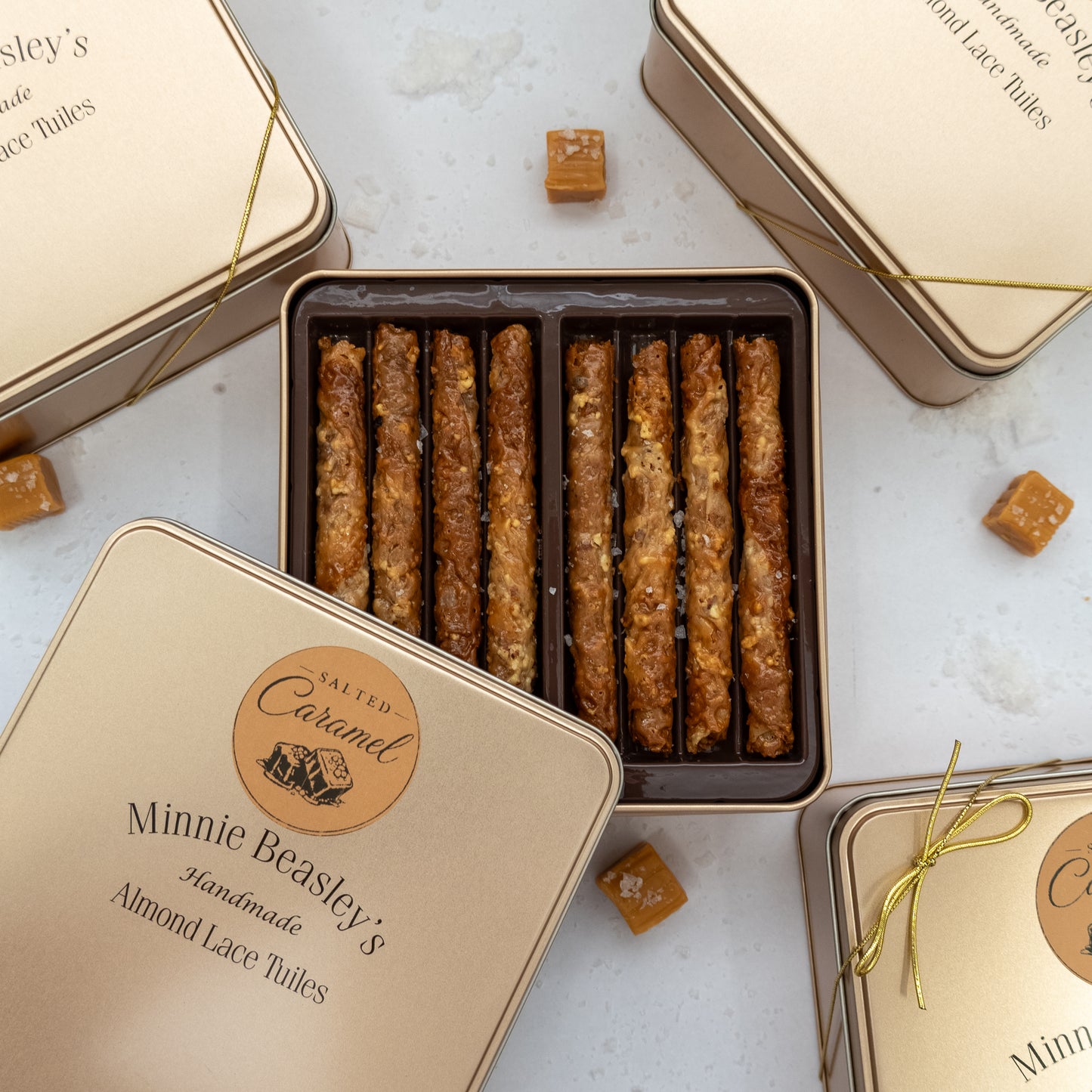 Salted Caramel Almond Lace Tuile Gift Tin - 24ct