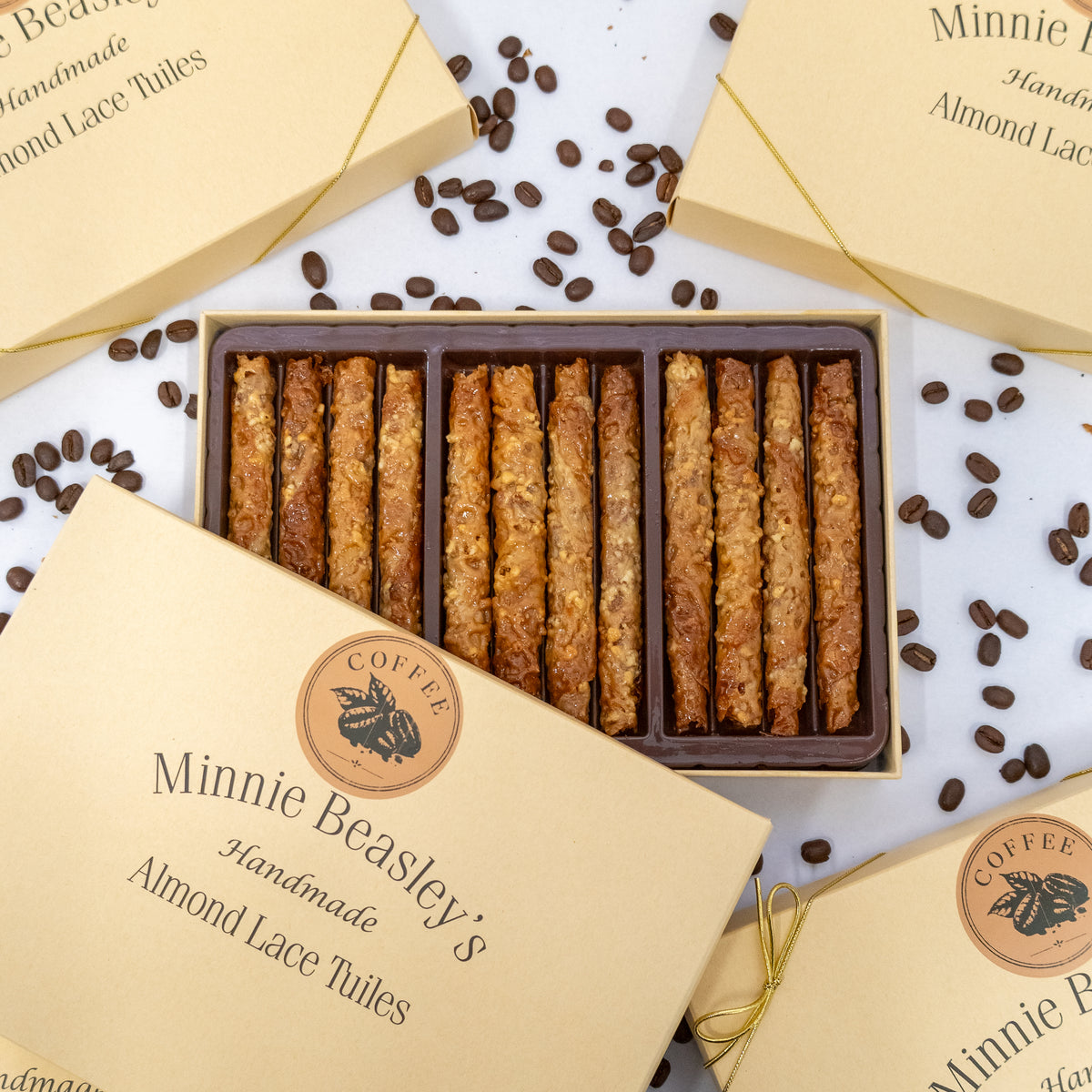 Coffee Almond Lace Tuiles Box - 12ct