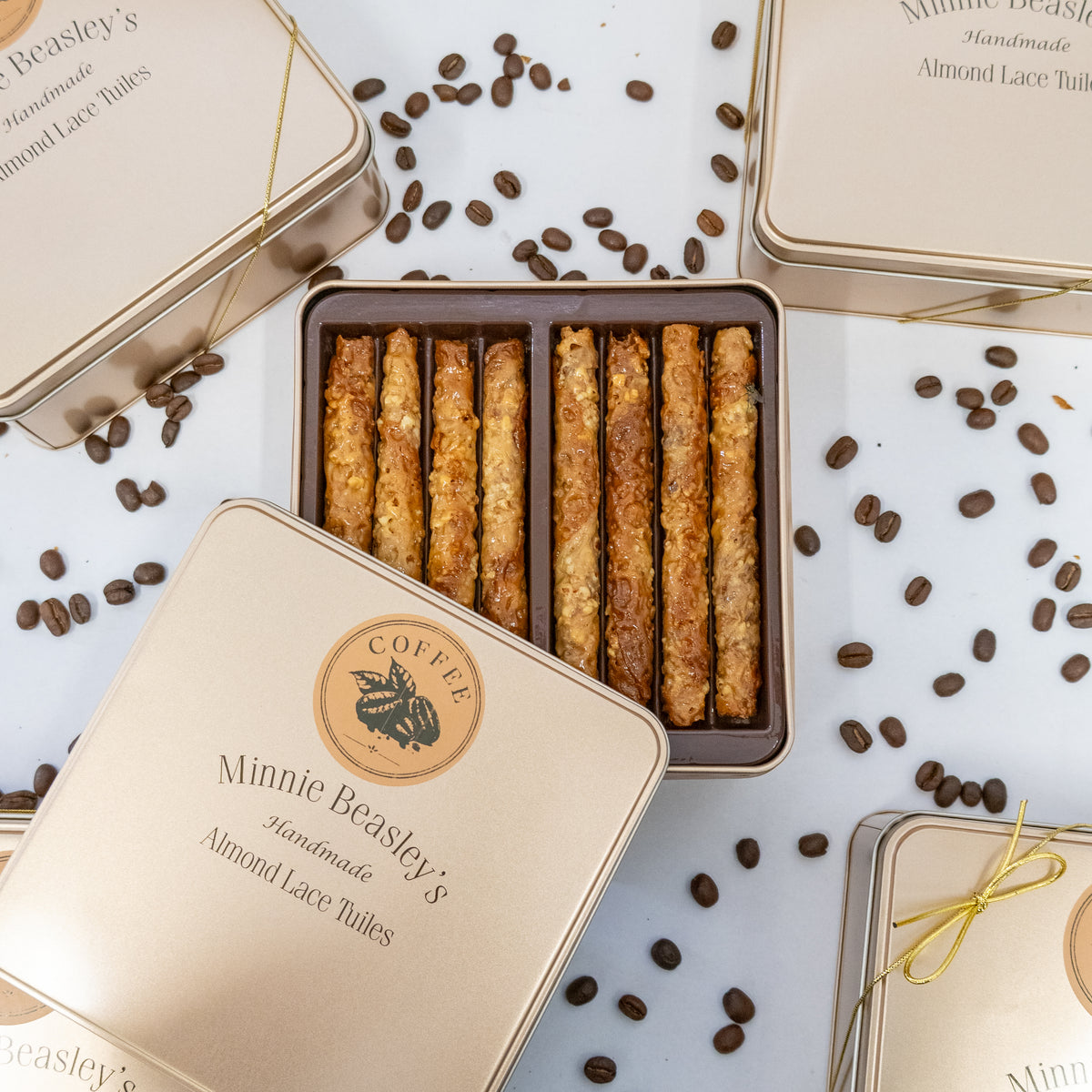Coffee Almond Lace Tuile Gift Tin - 24ct