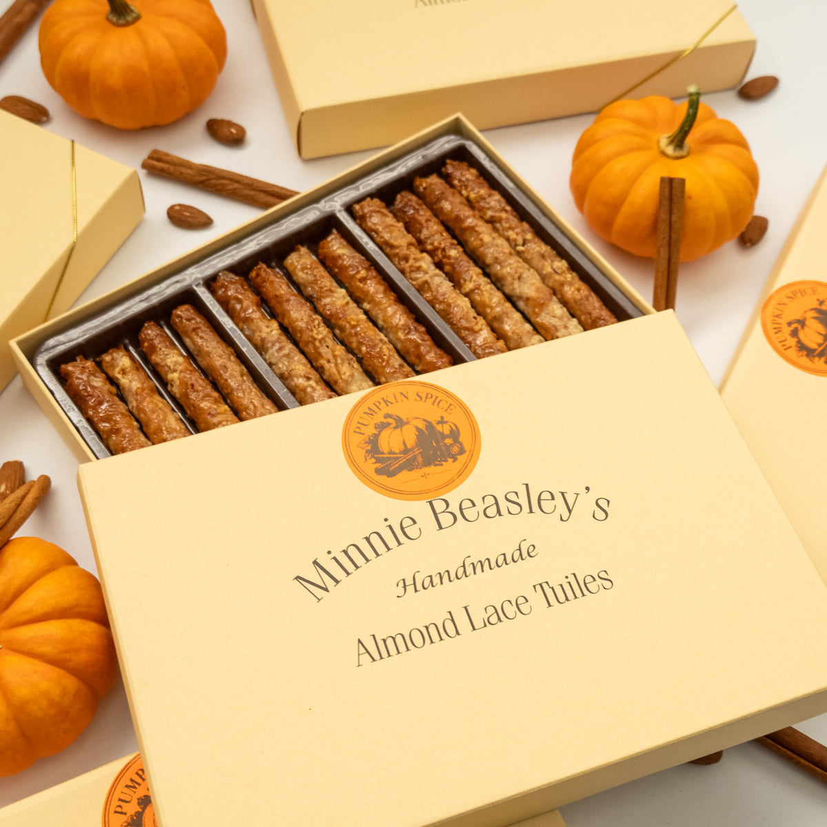 Pumpkin Spice Almond Lace Tuiles Box - 12ct