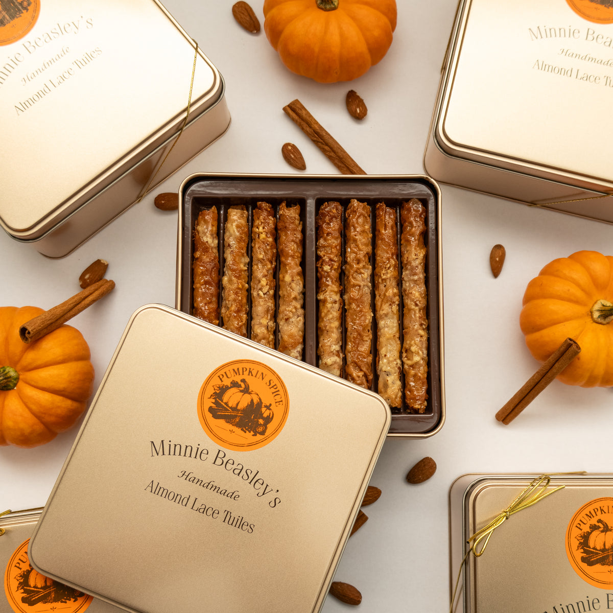 Pumpkin Spice Almond Lace Tuile Gift Tin - 24ct