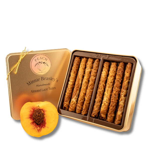 Peach Almond Lace Tuile Gift Tin - 24ct