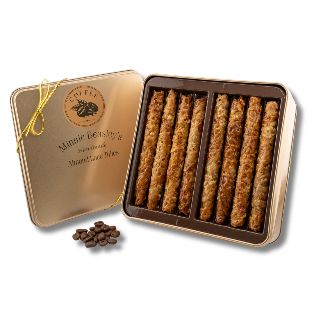 Coffee Almond Lace Tuile Gift Tin - 24ct