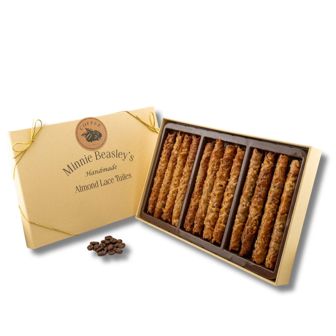 Coffee Almond Lace Tuiles Box - 12ct